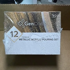 GenCrafts Metallic Acrylic Pouring Paint 12 Colors Pre-Mixed High Flow  Ready...
