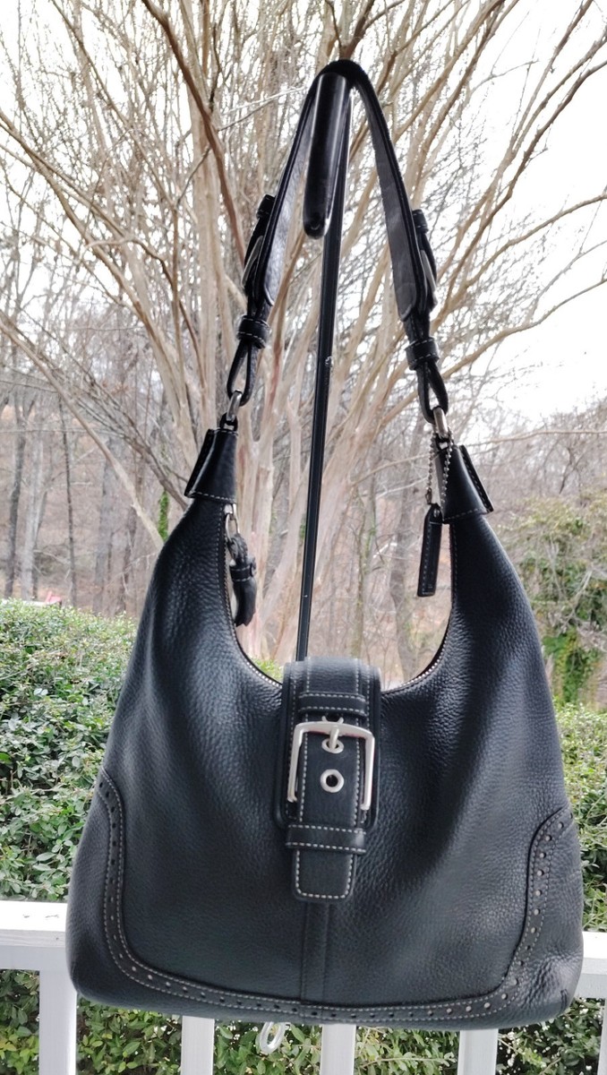 Coach MEDIUM Vintage Y2K A06S-5054 Hampton Soho Black Leather Flap