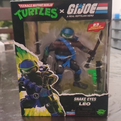 Playmates Toys TMNT x G.I. Joe Snake Eyes Leonardo Action Figure w/ Katanas