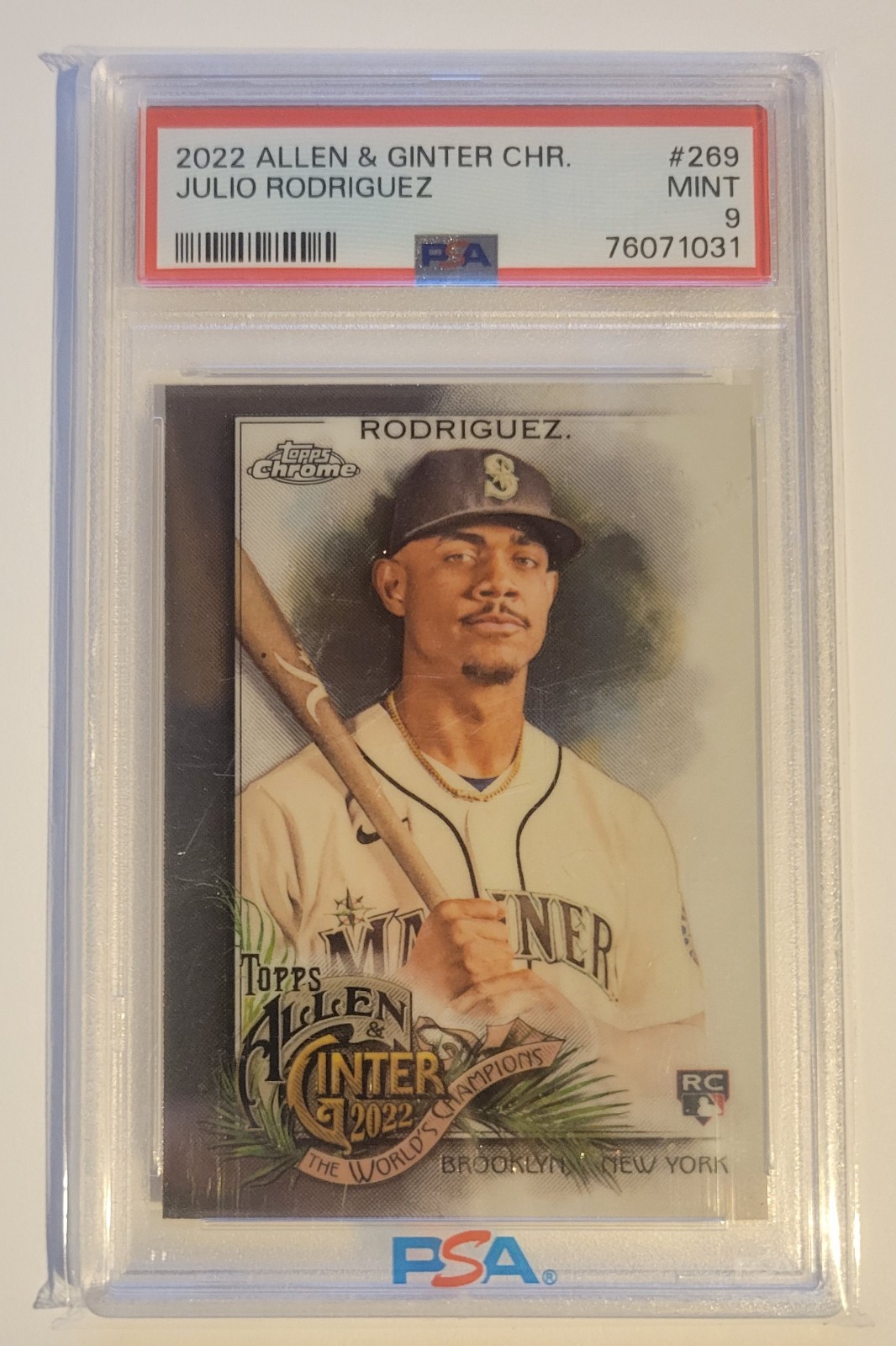 2022 Topps Allen & Ginter Chrome Julio Rodriguez RC #269 PSA 9