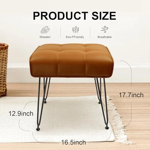 Vanity Stool, Makeup Stool, Vanity Stools for Makeup, Vanity Chair, Brown - Image 2 of 4