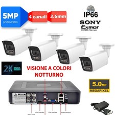 KIT COMPLETO DVR 4 Canali H264-3G  + 4 Telecamere 5MPX COLORE NOTTURNO