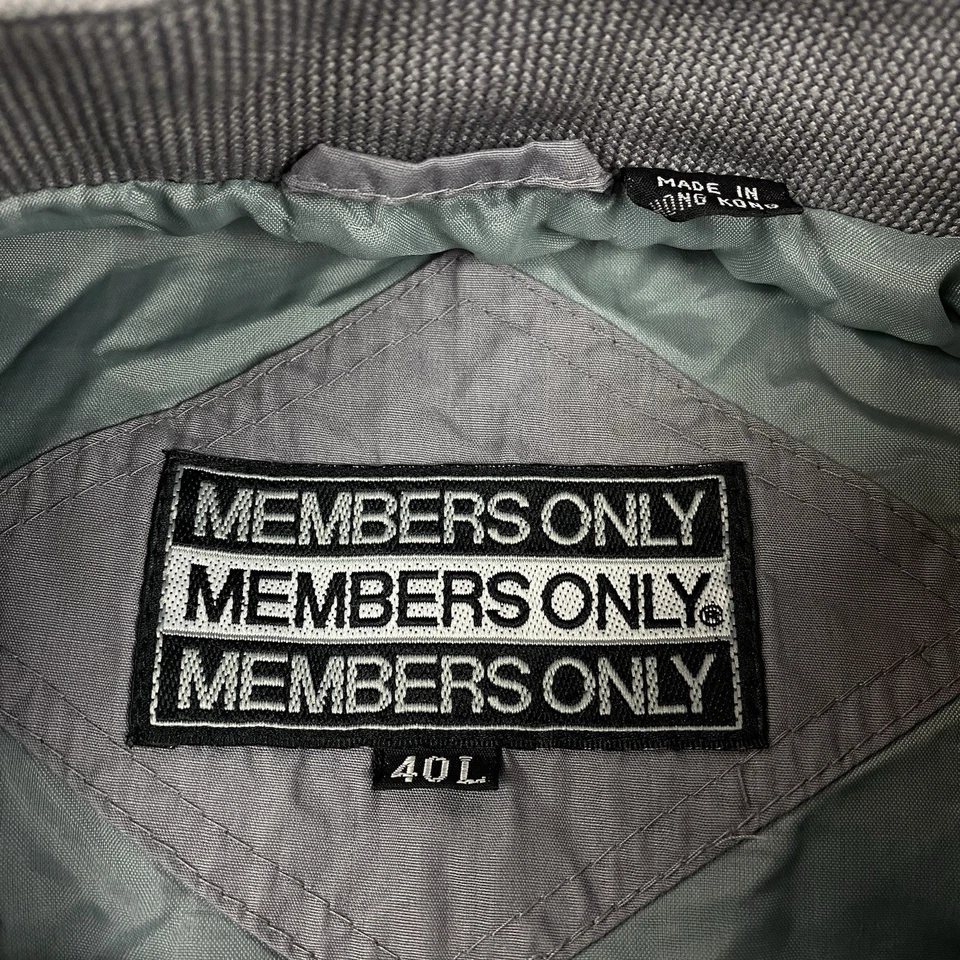 Chaqueta cortavientos vintage SOLO MIEMBROS 40 L 80 claro café racer bomber gris Foto 4 de 4