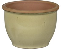 Pflanztopf Floraself Roma Keramik Glasiert Ø 38 Cm H 27 Cm Creme