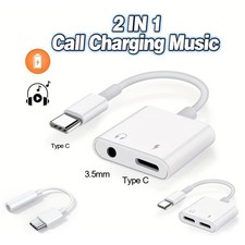 2-in-1 Audio Adapter USB C to 3 5 MM Jack Type-C Charging 3.5MM Aux Cable for Sa