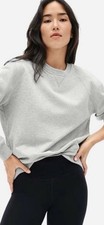 EVERLANE Heather Gray Sweatshirt Raglan Sleeves French Terry Crew Neck Size XS