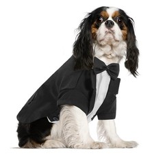 Dog Tuxedo Suit Formal Pet Outfit Wedding Halloween Black L