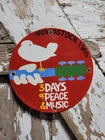 VINTAGE WOODSTOCK PORCELAIN SIGN OLD 1969 HIPPIE PEACE MUSIC FESTIVAL NEW YORK