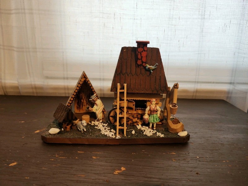 Zakopane Poland Or Germany Folk Art Wood Farm Scene,Rare