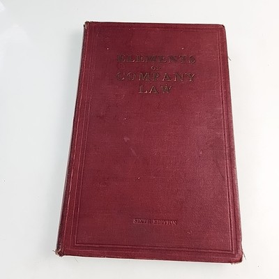 Elements of Company Law Harry Farrar Sixth 1949 Hardback Book