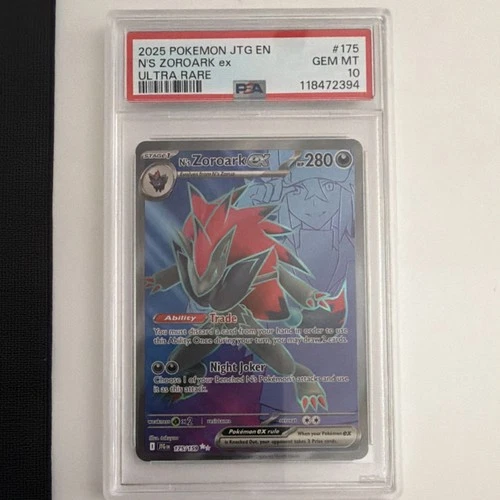 Pokémon N's Zoroark ex Ultra Rare Holo PSA 10 175/159 Sv09 Journey Together 2025