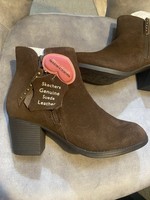 Skechers Ladies Brown Suede Boots Taxi Weekend Plans Side Zip Fashion Boots
