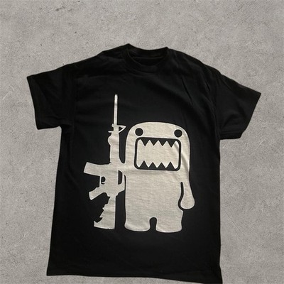 Domo Kun AK-47 Graphic T-Shirt, Y2K Streetwear S-5XL