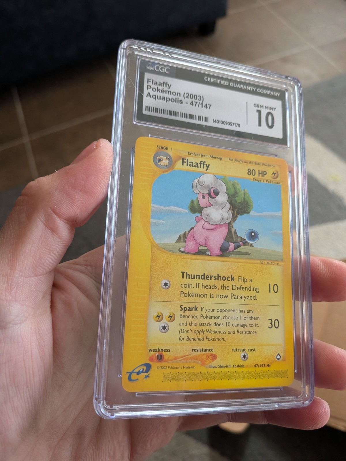 (POP 14) CGC 10 MINT Flaaffy 2003 Aquapolis 47/147 Pokemon Card