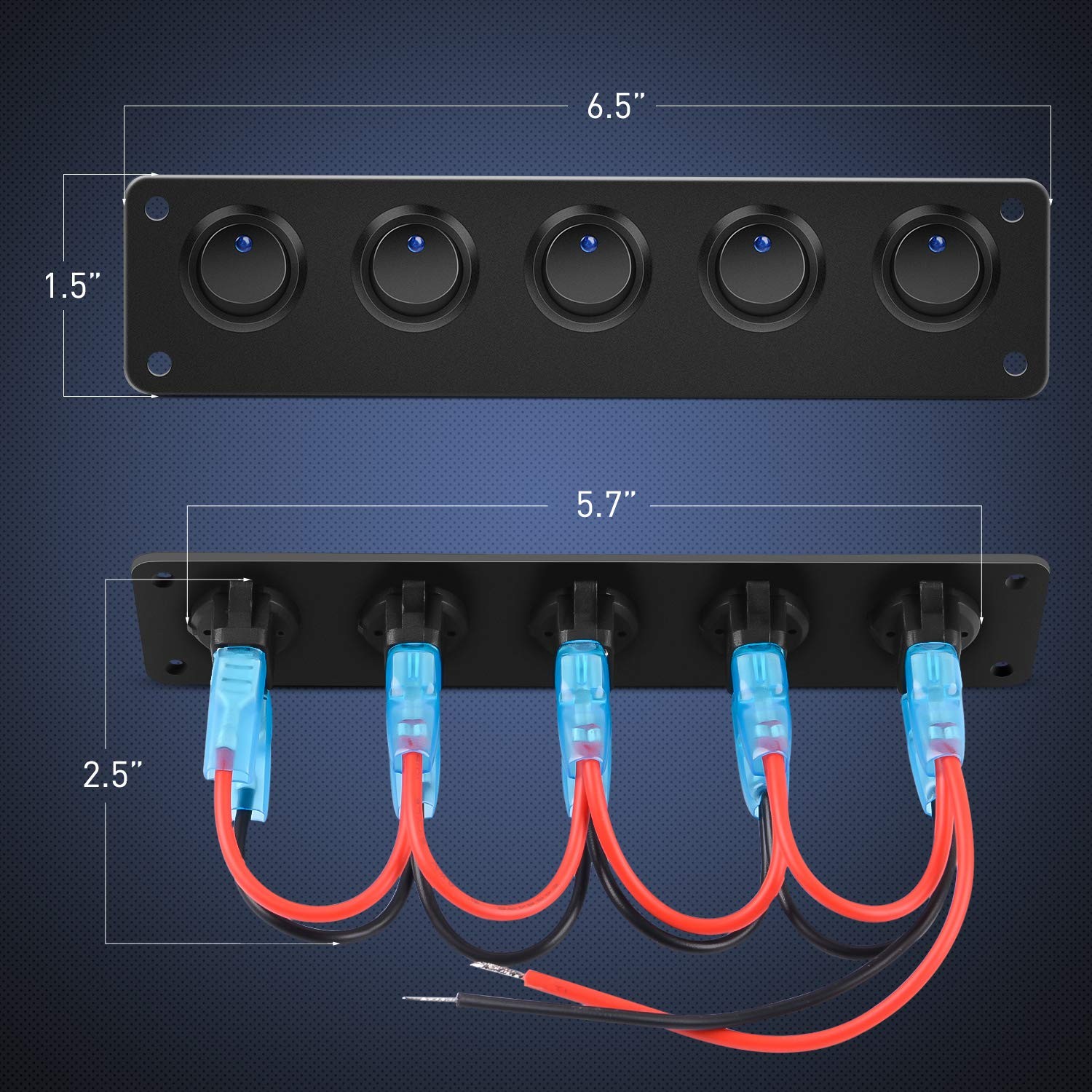 Toggle Switch Ebay Nilight 5 Gang 3 Pin Rocker Switch Panel Waterproof On-Off Toggle ...