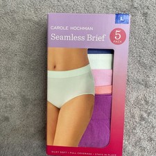 NEW Carole Hochman Women's L Seamless Brief 5-Pack Silky Soft Full Coverage