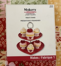 Red Hearts Two Tier Cupcake Treat Stand Makery Valentines Day. New