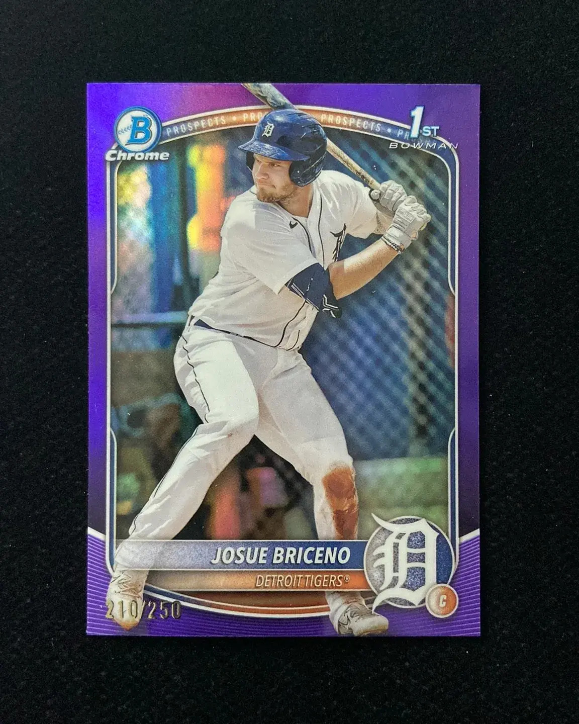 2025 Topps Bowman Chrome Purple #BCP-13 Josue Briceno 1st 210/250 Tigers HD
