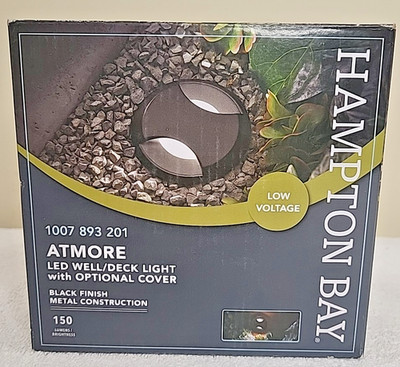 Hampton Bay Atmore LED Well Deck Light Low Voltage Black 150 Lumens