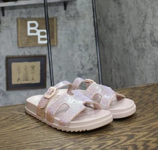 Madden Girl Womens Rhinestone Darliing Slide Sandal DARL04J1 Blush Multi Pink 9M