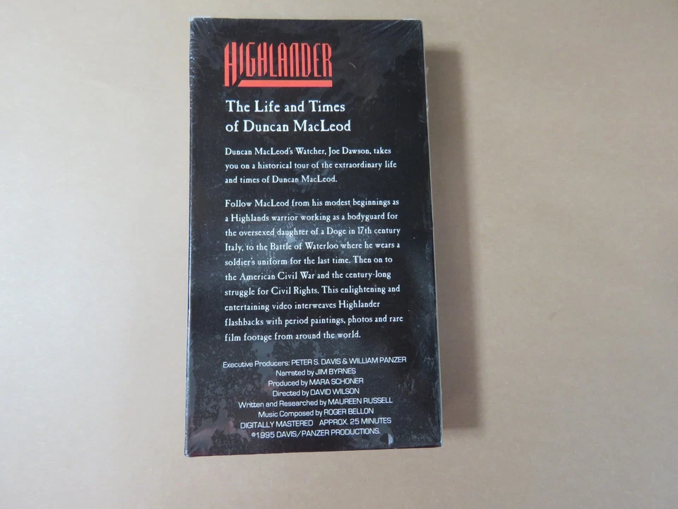 The Life and Times of Duncan MacLeod (VHS, 1995) Highlander: The Series - Image 2 of 3