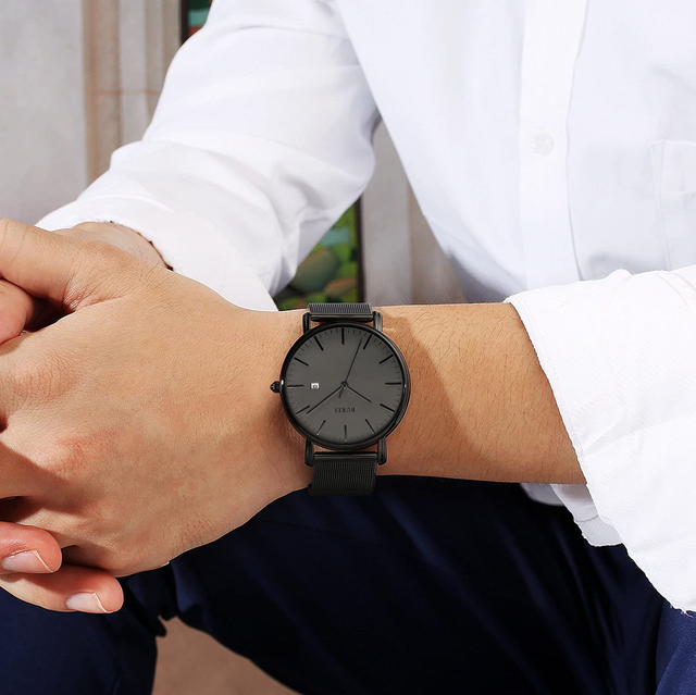burei men's fashion minimalist wrist watch