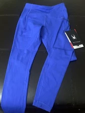 NWT Spyder Active Women's Ribbed Leggings Women’s Size Small Royal Blue R3