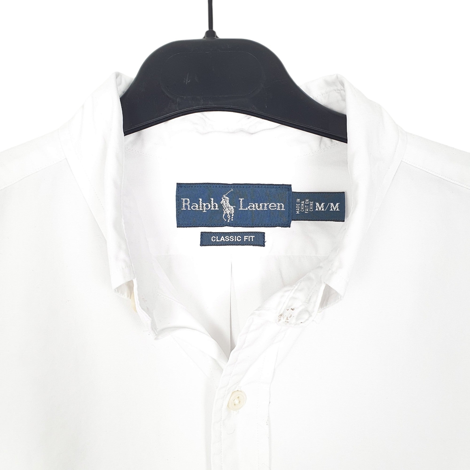 RALPH LAUREN White Shirt Classic Fit Oxford Long Sleeve Casual Cotton Mens M image 2