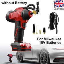 Cordless Tyre Inflator Air Compressor, for Milwaukee M18 18V Batteries Portable