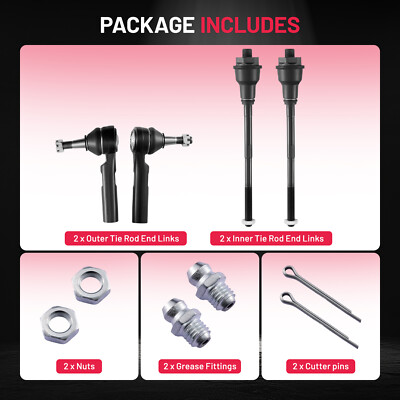 Outer Tie Rod End Inner & Set For Chevy Silverado, GMC Sierra, Yukon, Avalanche 4x4 & RWD – Set Of 4 (Evan-Fischer) 2014 Gmc Sierra 1500 Ball Joints - Foto 7