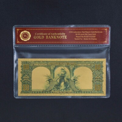 Superb .999 fine GOLD Foil Clad $10 Bison Commemorative Banknote