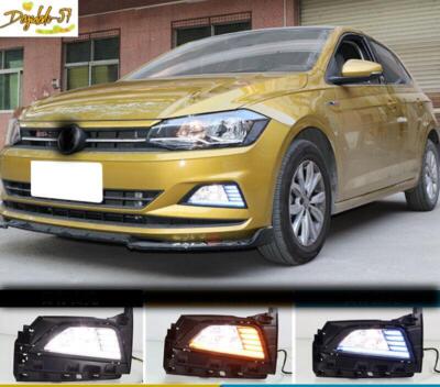 For Volkswagen Polo Plus 2019-2020 Front Bumper Fog Lamp Modified LED Tricolor