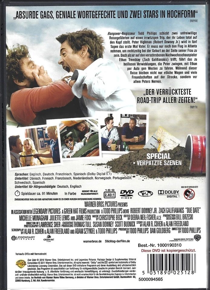 STICHTAG - ROADMOVIE KOMÖDIE mit ROBERT DOWNEY JR.  - DVD - Neuwertig - Bild 2 von 2