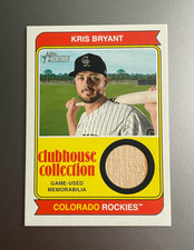 2023 Topps Heritage Baseball Card #CCR-KB Kris Bryant Clubhouse Collection Relic