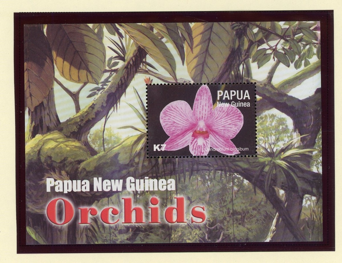 Papua New Guinea Scott #1125 MNH S/S Orchids Flowers FLORA CV$7+