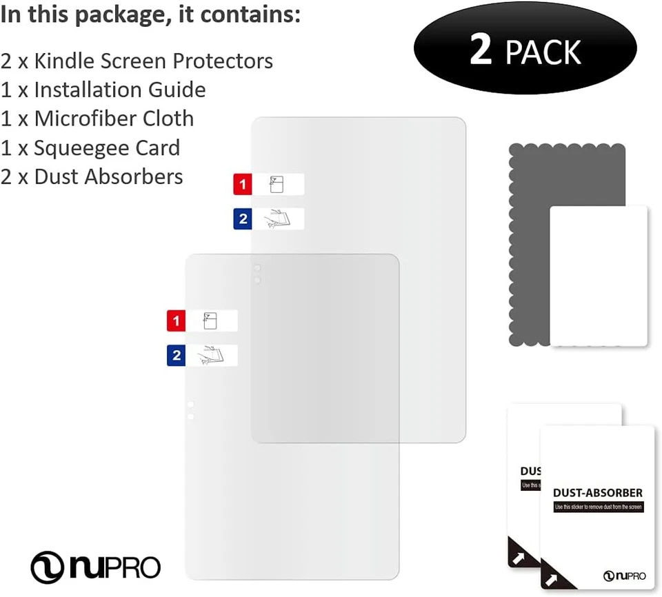 2pk NuPro Anti-Glare Screen Protector Amazon Fire HD 10 11th Gen New Sealed - Image 3 of 4