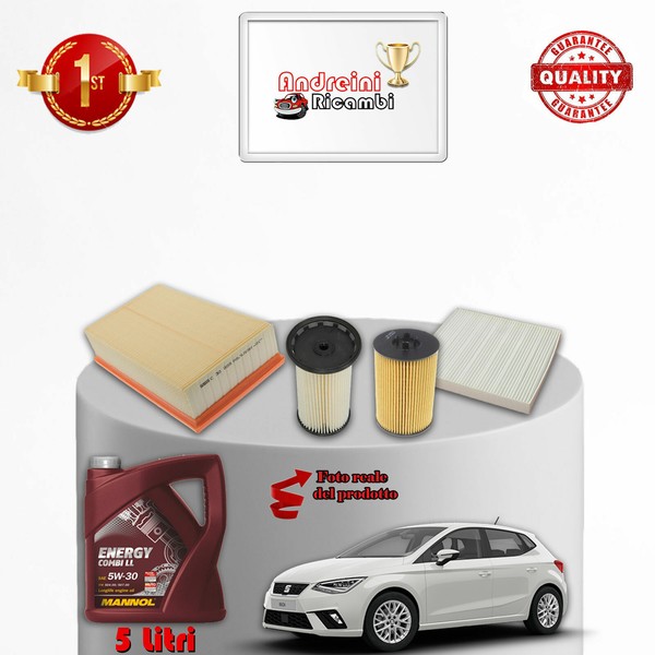 Kit Wartung 4 Filter Und ÖL FüR Seat Ibiza Vi 1.6 TDI 70KW 95CV Ab 2017-image