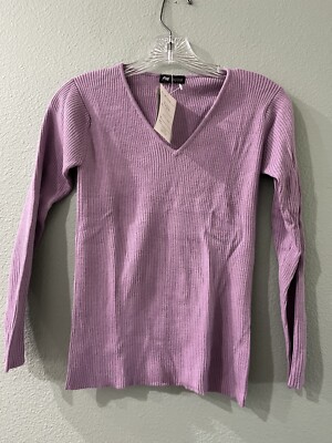 GRASS HOPPER BEAUTIFUL LAVENDER FINE KNIT CLASSIC WORK SWEATER TOP M NWT