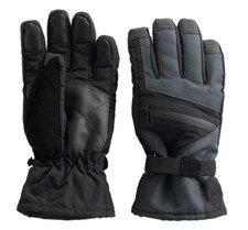 Mens Tek Gear Heat Tek Thinsulate Touch Screen Ski Gloves Black/Asphalt Size S/M