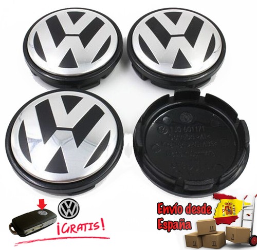 Tapabujes Volkswagen 65 mm Tapas LLantas para Centros VW Tapacubos