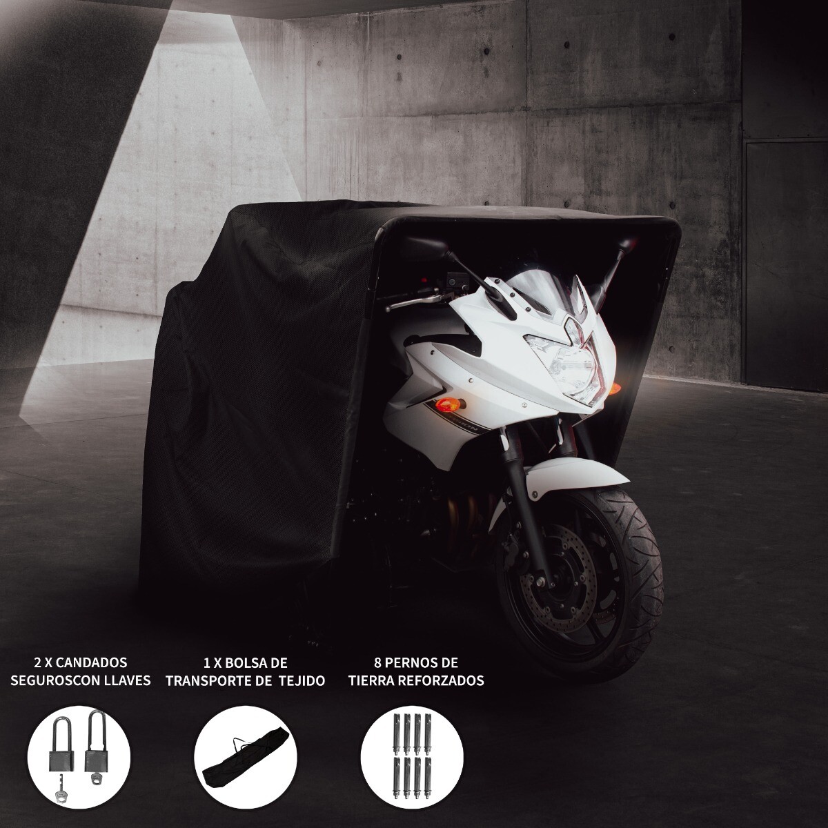 Tienda de Campaña para Motocicleta Almacenamiento Moto Scooter Escúter