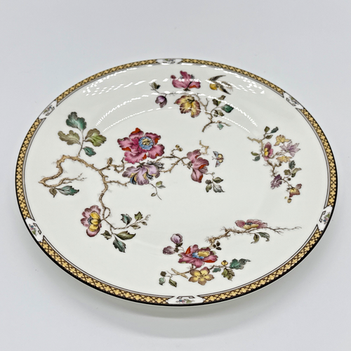 Set of 4 WEDGWOOD SWALLOW Yellow/Brown Trim Bone China 8 1/8” Salad Plates - Picture 6 of 10