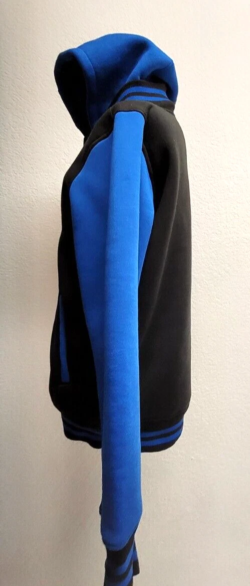 Choice Sportswear Jacket (M) Black/Blue Hood. Snap Up. Polyester image 2
