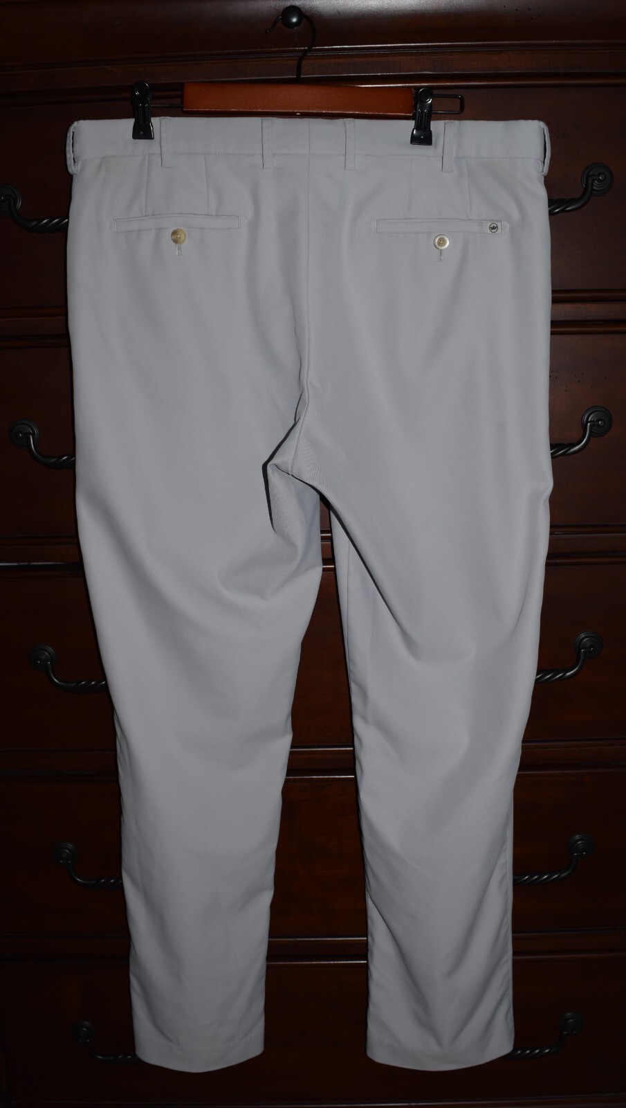 Men's Peter Millar Solid Light Gray Flat Front At… - image 8