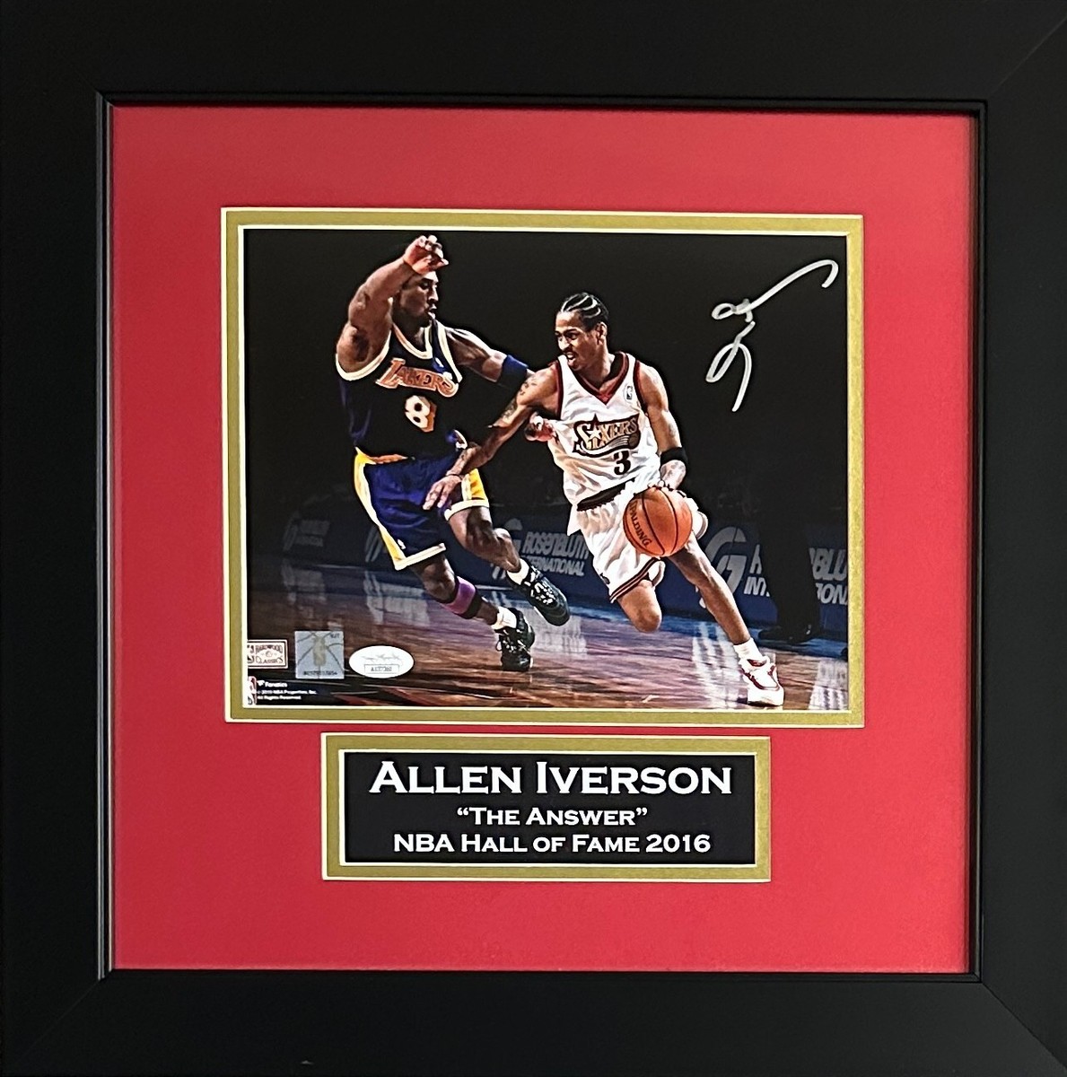 サイン入りAIGオープンポスター　2004年 Allen Iverson signed framed 8x10 photo NBA Philadelphia 76ers JSA