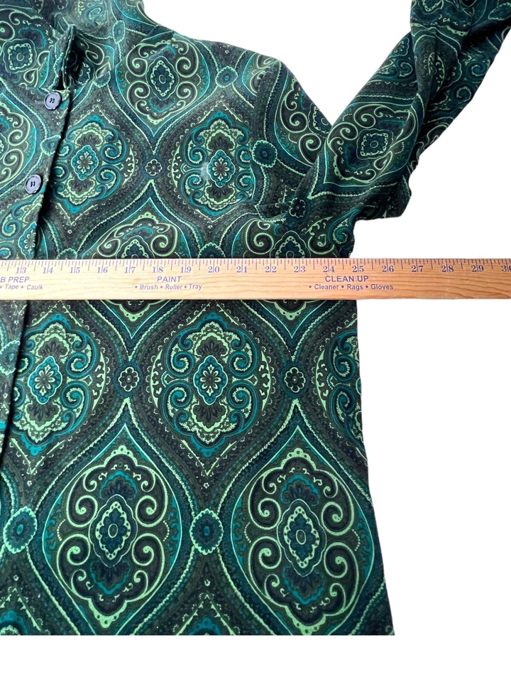 Blazer Briggs New York Mujer VERDE NEGRO Tribal Étnico Boho Paisley EE. UU. Talla XL Foto 3 de 4