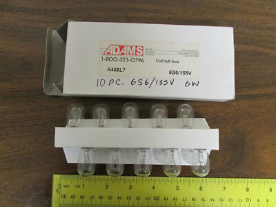 10 Pieces Adams Elevator Equipment Co. A488L7 6S6 155V Screw Base Light Bulb New