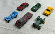 Lot Of 6 VTG Tootsietoy Cars jeep tractor hotrod truck Sedans Lot Of 6 Tootsie