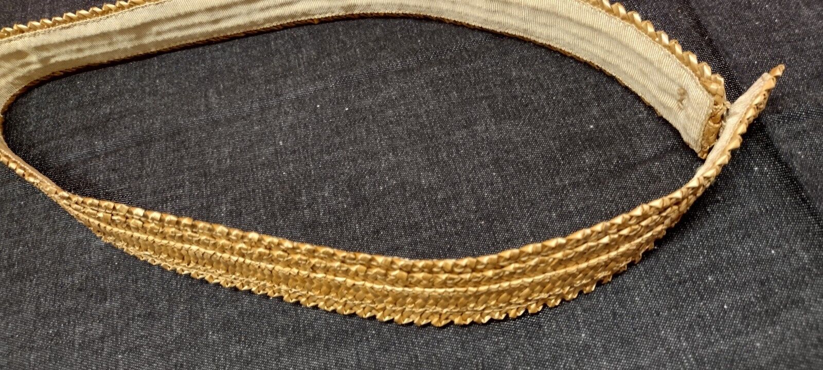 Antique Belt Handmade Straw Basket Weave 1910s Da… - image 12