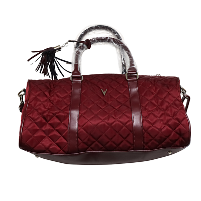 Vanessa Williams Berry Quilted Duffel Bag with Dust Bag VW-401-RD
